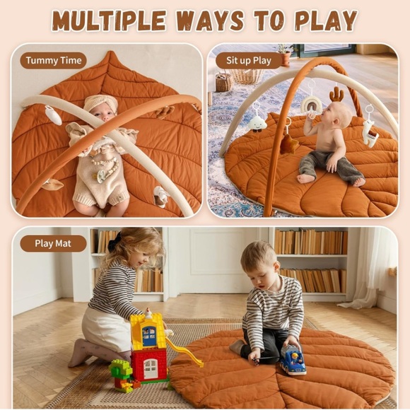 Avrsol Baby Activity Play Gym with Washable Leaf Shaped Mat and 6 Hanging Toys - Picture 4 of 8